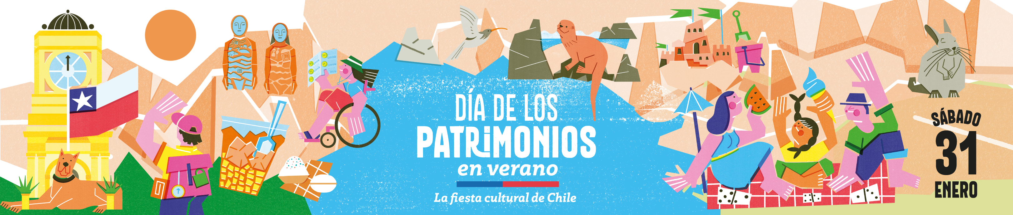 Afiche Día de los Patrimonios en Verano 2026