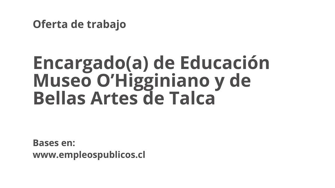 Afiche del llamado a concurso para Encargado de Educación