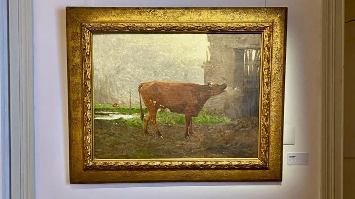 Imagen de la pintura "La madre", de Celia Castro, exhibida en la sala Valle del MOBAT