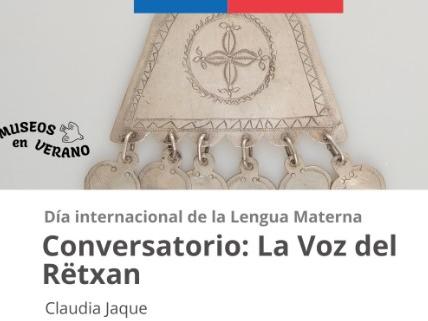 Figura de joya mapuche con invitación al evento