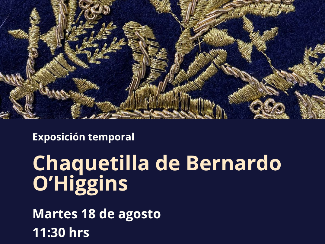 Invitación con detalle de la chaquetilla de Bernardo O'Higgins