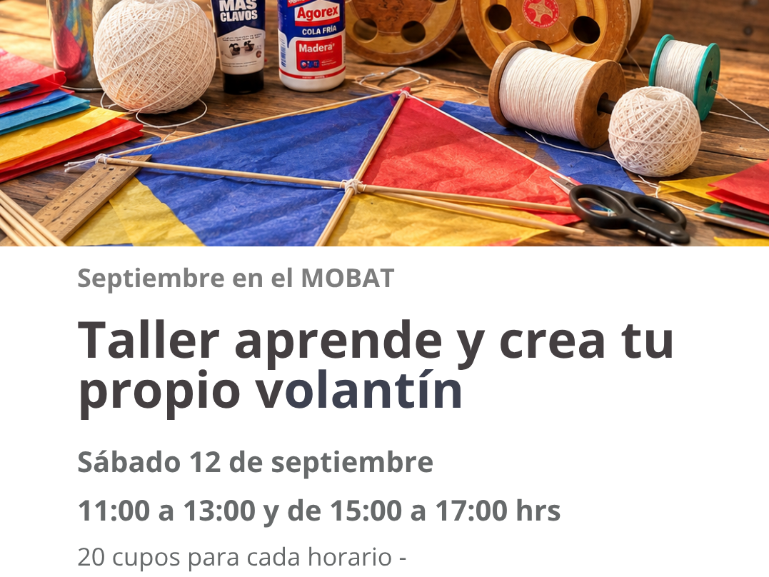 Imagen que presenta un volantín con objetos para su confección