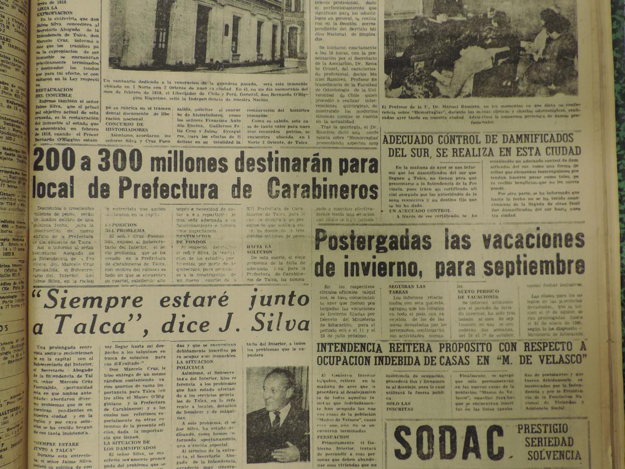 Portada Diario La Mañana, c.1960